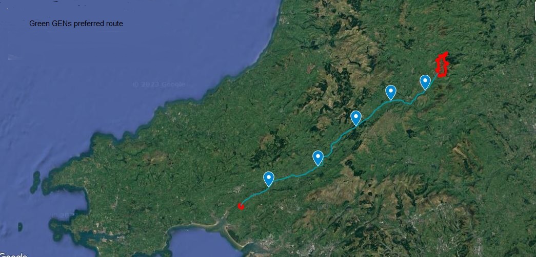 Bute Energy preferred route map